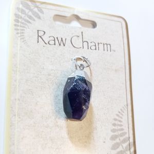 Raw Charm Purple Silver Pendant NEW
